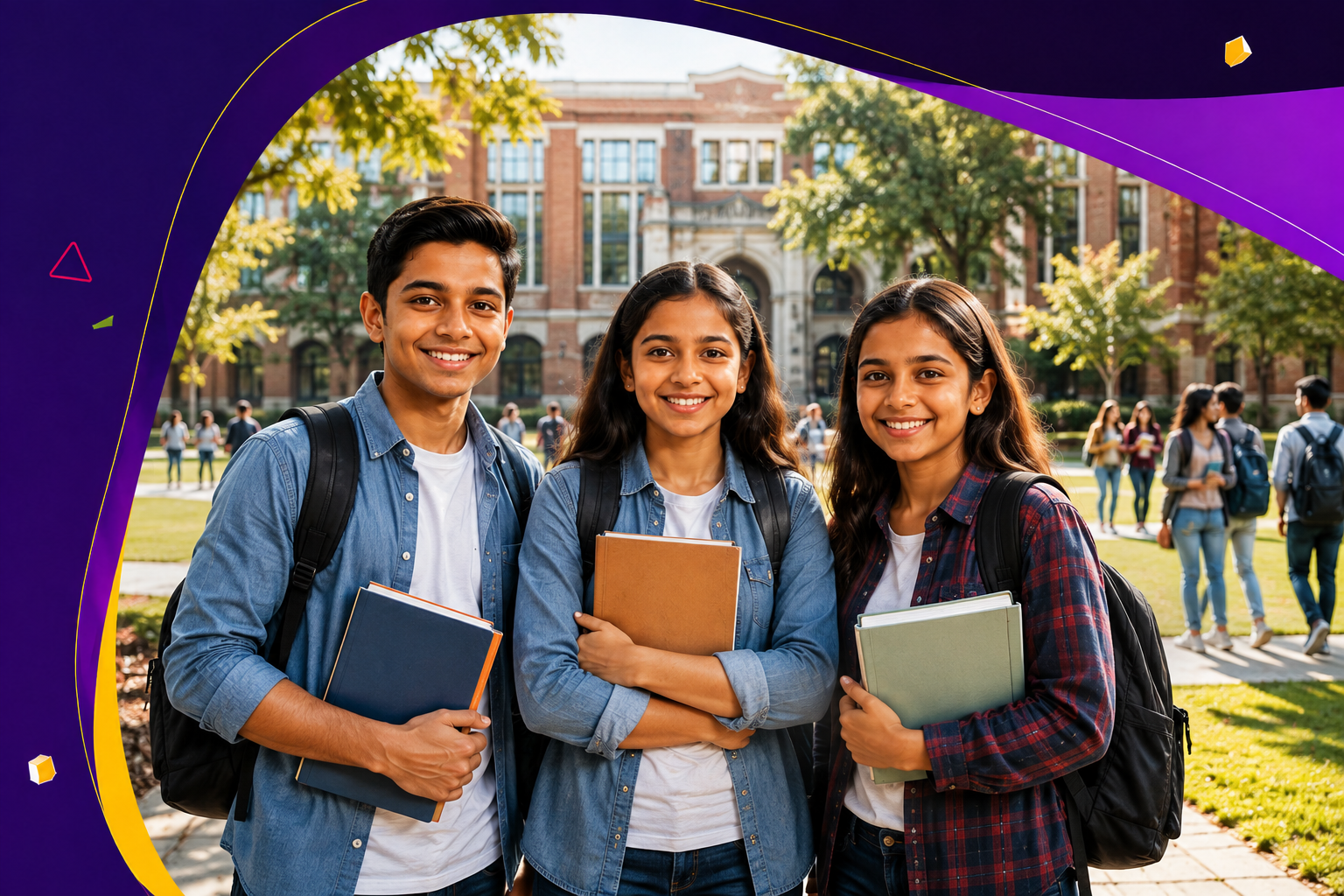 Students with books